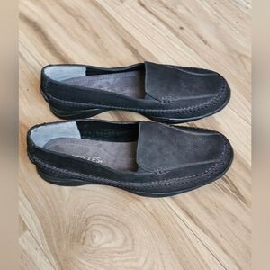 Aerosole Over Drive Slip-On Loafer Black Suade  Ortholight Footbed Womens Size 8